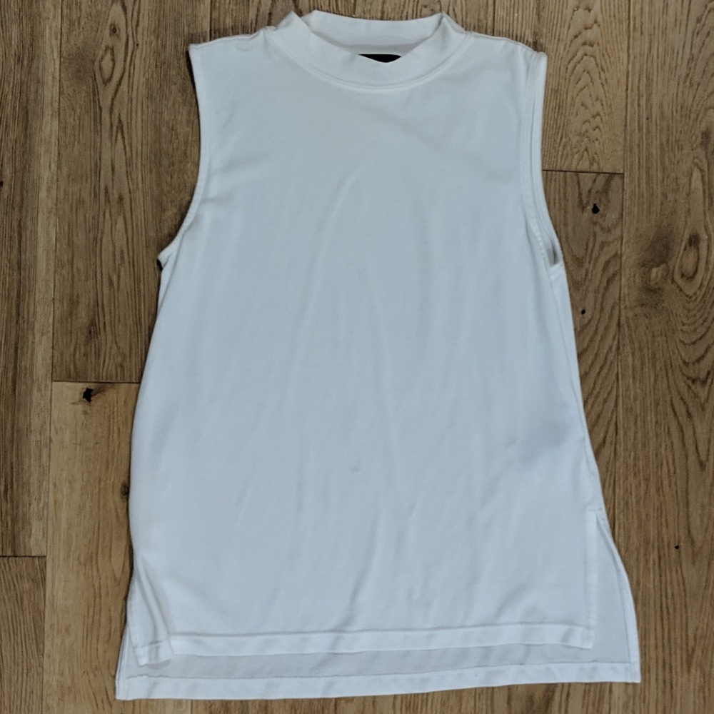 Banana Republic XXS White Mock Neck Sleeveless Top